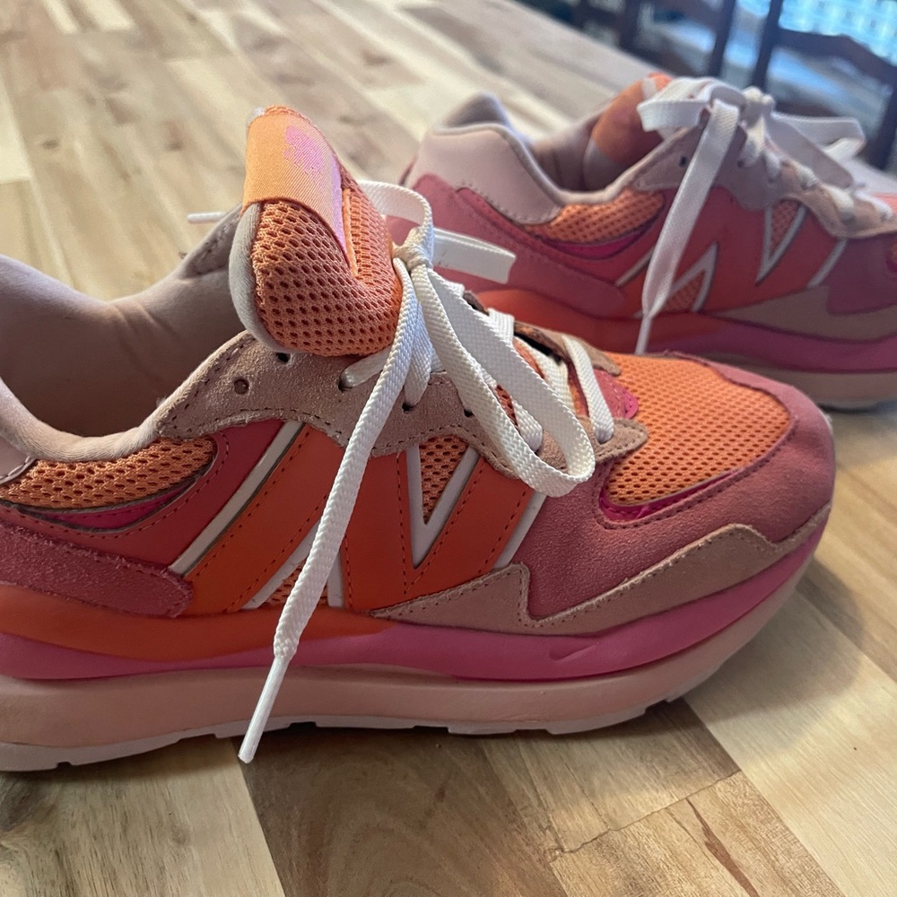 New Balance Orange and Pink Sneakers